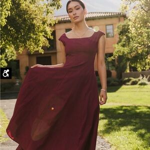 NWOT Bohme Colin Midi Dress in Burgundy